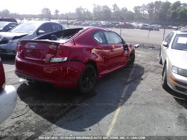 JTKJF5C70D3055859 - 2013 TOYOTA SCION TC 红色 照片 4