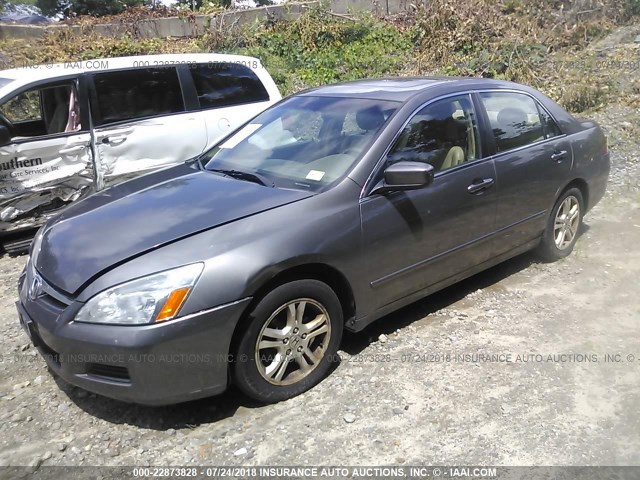 1HGCM56867A216601 - 2007 HONDA ACCORD EX GRAY photo 2