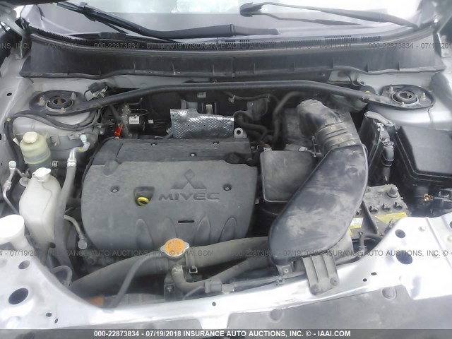 JA4AT2AW2AZ008764 - 2010 MITSUBISHI OUTLANDER ES ვერცხლისფერი ფოტო 10