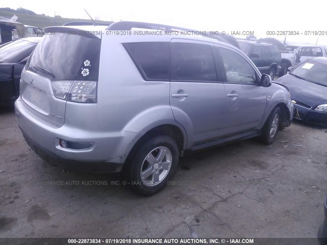JA4AT2AW2AZ008764 - 2010 MITSUBISHI OUTLANDER ES ვერცხლისფერი ფოტო 4