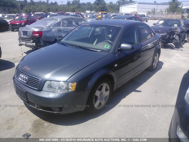 WAULC68E34A189666 - 2004 AUDI A4 1.8T QUATTRO GRAY photo 2