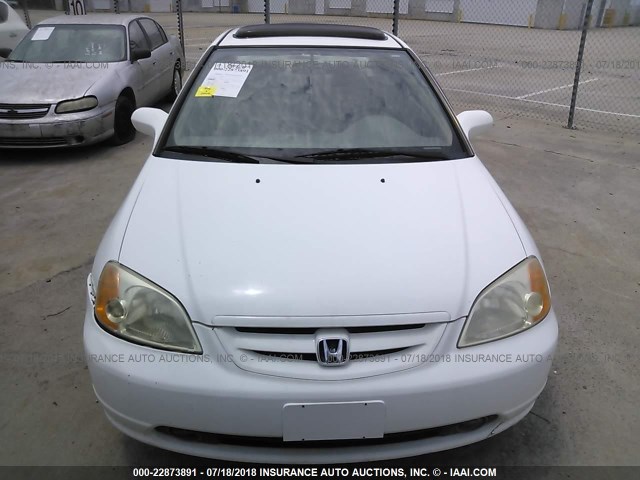 1HGEM22981L090470 - 2001 HONDA CIVIC SI/EX WHITE photo 6