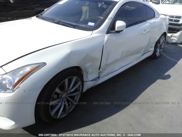 JNKCV64E08M115823 - 2008 INFINITI G37 JOURNEY/SPORT WHITE photo 6