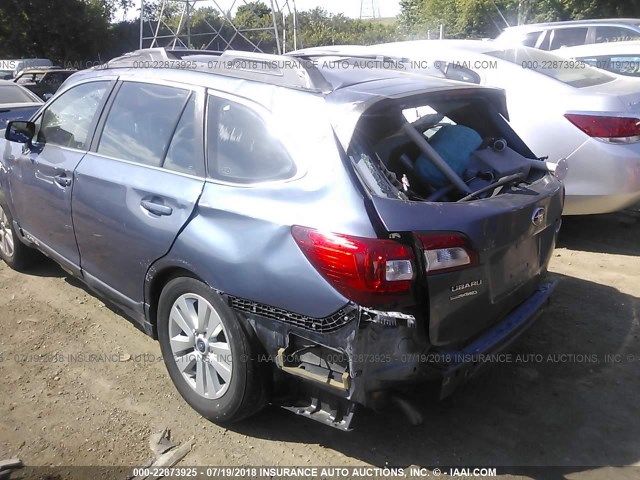 4S4BSBAC8F3245977 - 2015 SUBARU OUTBACK 2.5I BLUE photo 3