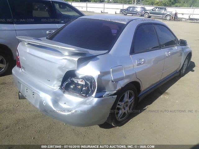 JF1GD29684G502781 - 2004 SUBARU IMPREZA WRX SILVER photo 4