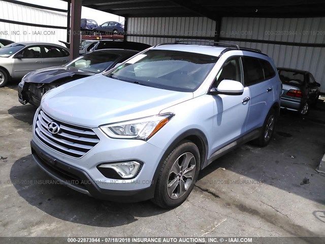 KM8SM4HF0DU027884 - 2013 HYUNDAI SANTA FE GLS/LIMITED Light Blue photo 2