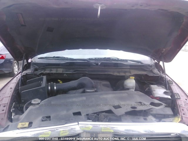 1C6RD6LT9CS301015 - 2012 DODGE RAM 1500 SLT 勃艮第红 照片 10