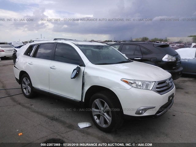 5TDYK3EH0DS131476 - 2013 TOYOTA HIGHLANDER LIMITED WHITE photo 1