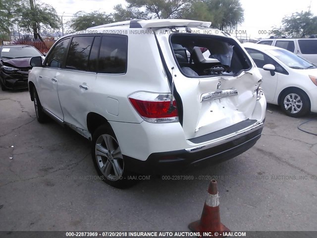 5TDYK3EH0DS131476 - 2013 TOYOTA HIGHLANDER LIMITED WHITE photo 6