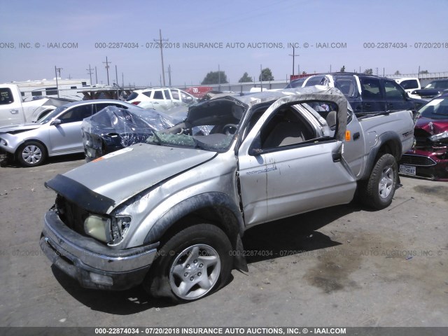 5TEHN72N42Z075180 - 2002 TOYOTA TACOMA DOUBLE CAB 银色 照片 2