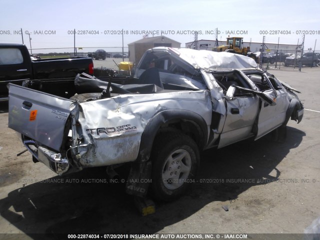 5TEHN72N42Z075180 - 2002 TOYOTA TACOMA DOUBLE CAB 银色 照片 4