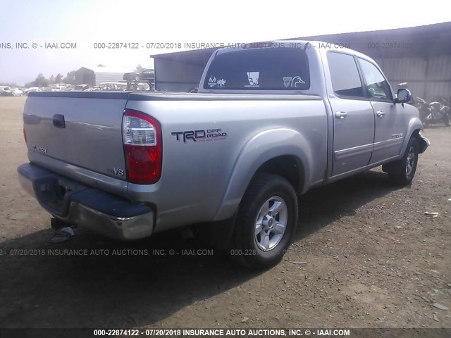 5TBET341X5S488811 - 2005 TOYOTA TUNDRA DOUBLE CAB SR5 SILVER photo 4