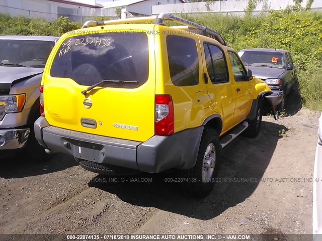 5N1ED28Y14C606584 - 2004 NISSAN XTERRA XE/SE YELLOW photo 4