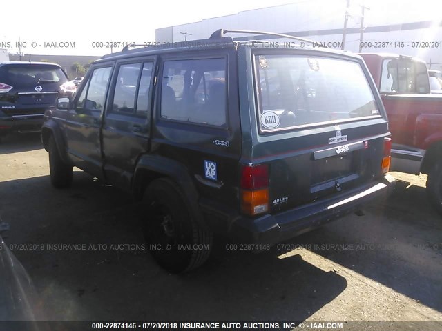 1J4FJ28S2SL611457 - 1995 JEEP CHEROKEE SE BLACK photo 3