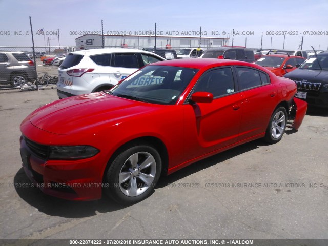 2C3CDXHG8HH524181 - 2017 DODGE CHARGER SXT RED photo 2