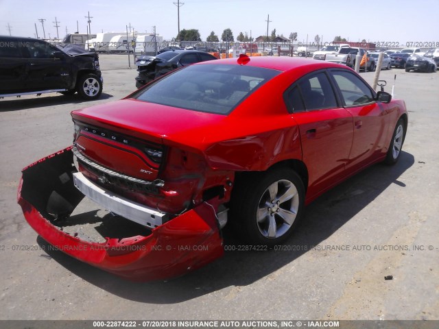 2C3CDXHG8HH524181 - 2017 DODGE CHARGER SXT RED photo 4