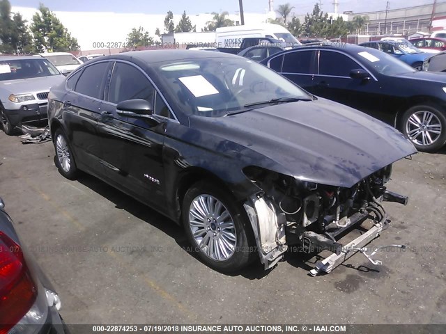 3FA6P0LU2ER164383 - 2014 FORD FUSION SE HYBRID BLACK photo 1