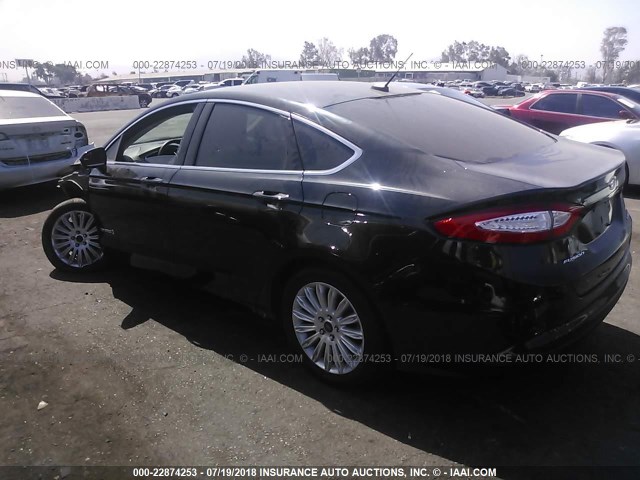 3FA6P0LU2ER164383 - 2014 FORD FUSION SE HYBRID BLACK photo 3