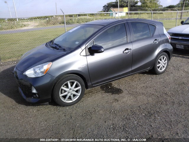 JTDKDTB39C1029906 - 2012 TOYOTA PRIUS C GRAY photo 2