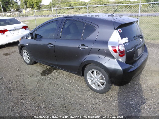 JTDKDTB39C1029906 - 2012 TOYOTA PRIUS C GRAY photo 3