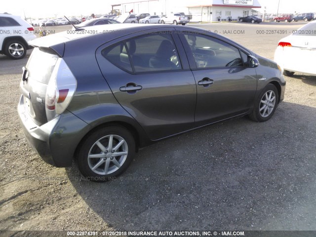 JTDKDTB39C1029906 - 2012 TOYOTA PRIUS C GRAY photo 4