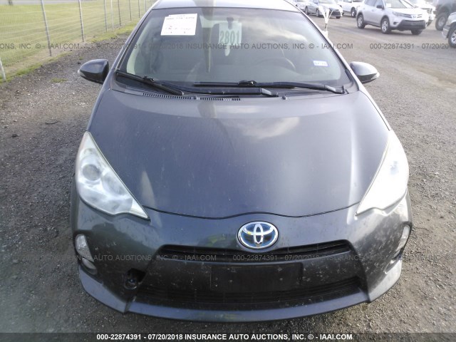 JTDKDTB39C1029906 - 2012 TOYOTA PRIUS C GRAY photo 6