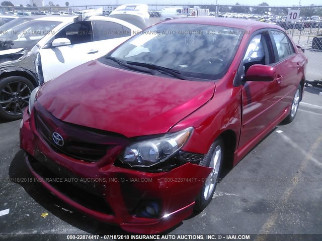 5YFBU4EE6DP093031 - 2013 TOYOTA COROLLA S/LE RED photo 2