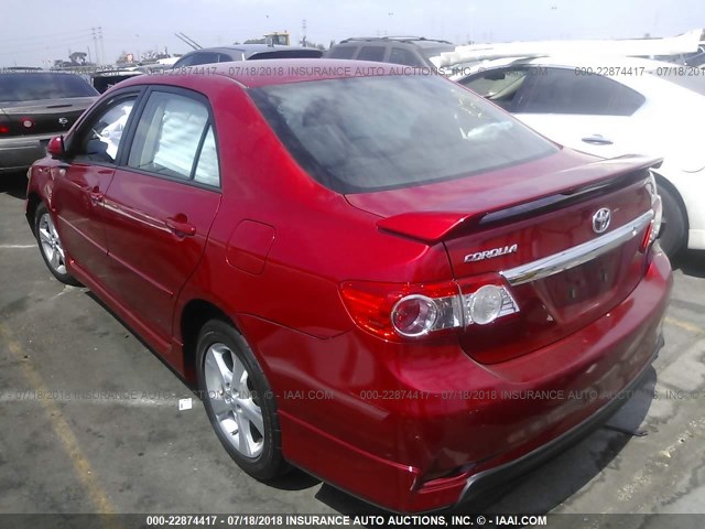 5YFBU4EE6DP093031 - 2013 TOYOTA COROLLA S/LE RED photo 3