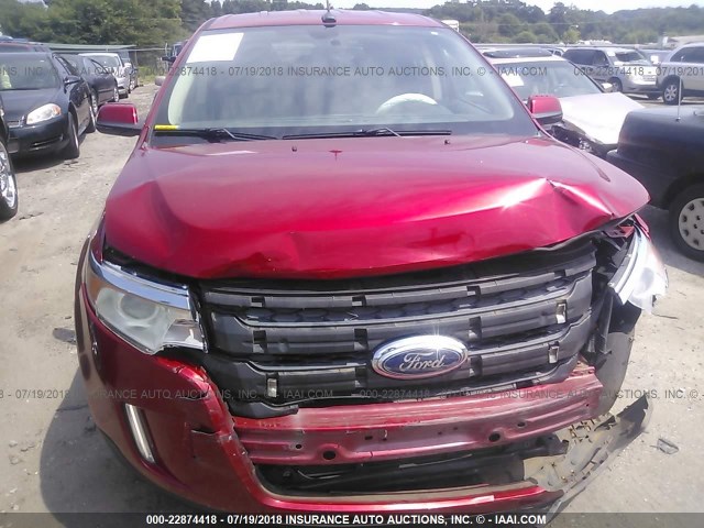 2FMDK3KC0CBA13334 - 2012 FORD EDGE LIMITED BURGUNDY photo 6