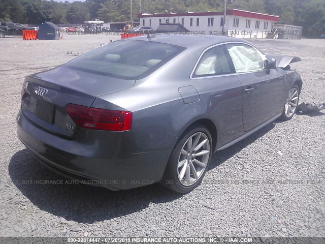 WAUD2AFR8GA023647 - 2016 AUDI A5 PREMIUM PLUS S-LINE GRAY photo 4