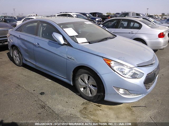 KMHEC4A41DA065151 - 2013 HYUNDAI SONATA HYBRID BLUE photo 1