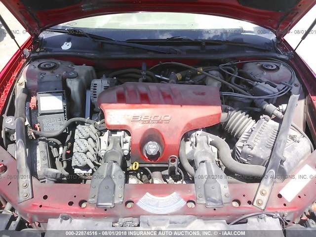 2G1WX12K649234013 - 2004 CHEVROLET MONTE CARLO SS RED photo 10