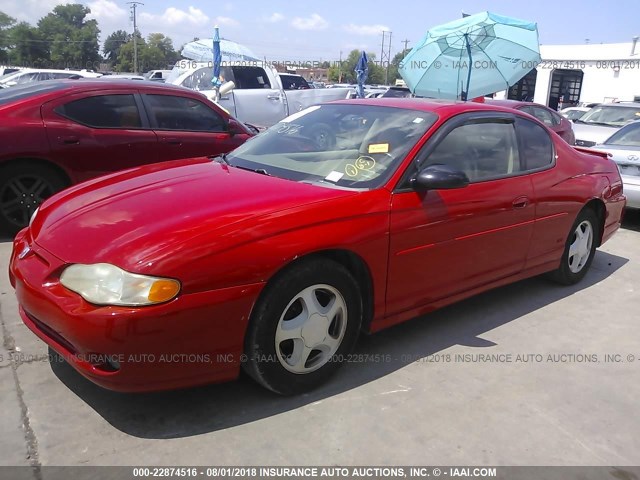 2G1WX12K649234013 - 2004 CHEVROLET MONTE CARLO SS RED photo 2