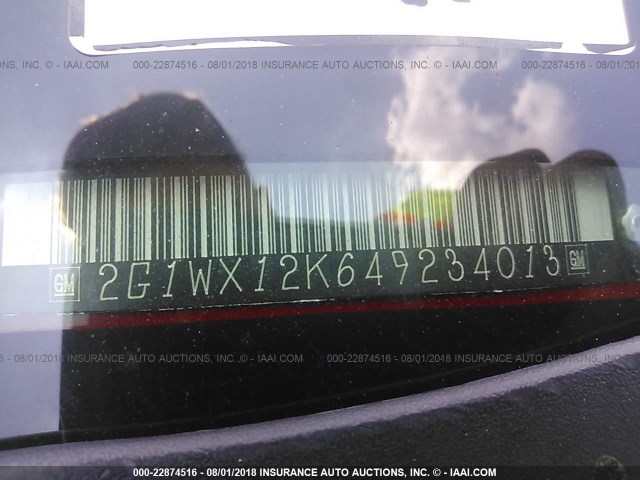 2G1WX12K649234013 - 2004 CHEVROLET MONTE CARLO SS წითელი ფოტო 9