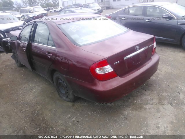 4T1BE32KX4U333049 - 2004 TOYOTA CAMRY LE/XLE/SE RED photo 3