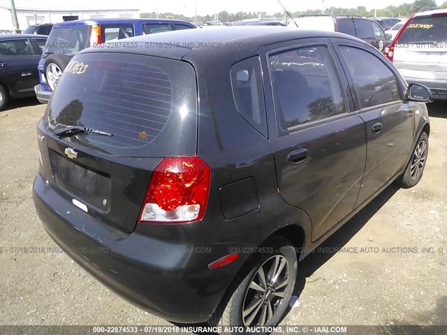KL1TD666X8B184449 - 2008 CHEVROLET AVEO LS BLACK photo 4