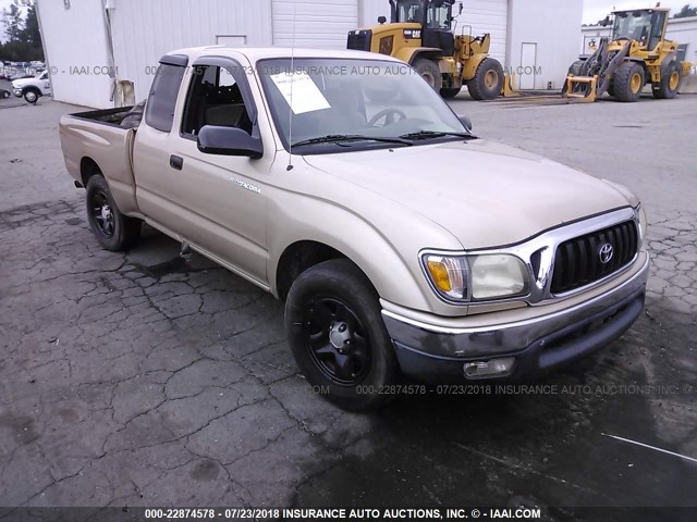 5TEVL52N72Z100487 - 2002 TOYOTA TACOMA XTRACAB GOLD photo 1