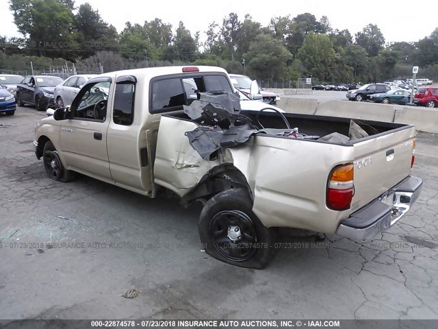 5TEVL52N72Z100487 - 2002 TOYOTA TACOMA XTRACAB GOLD photo 3