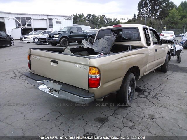 5TEVL52N72Z100487 - 2002 TOYOTA TACOMA XTRACAB GOLD photo 4