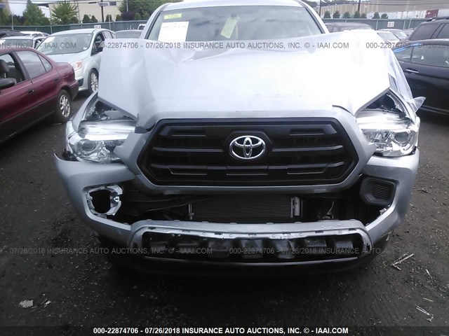 5TFSX5EN4HX050621 - 2017 TOYOTA TACOMA ACCESS CAB/SR/SR5 SILVER photo 6