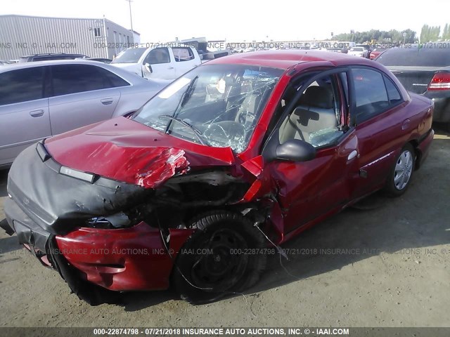 KNADC123326183087 - 2002 KIA RIO RED photo 2