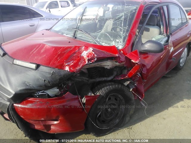 KNADC123326183087 - 2002 KIA RIO RED photo 6