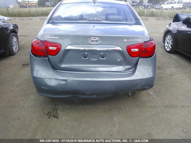 KMHDU4AD6AU836397 - 2010 HYUNDAI ELANTRA BLUE/GLS/SE GRAY photo 6