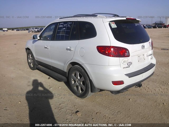 5NMSH13EX9H288900 - 2009 HYUNDAI SANTA FE SE/LIMITED WHITE photo 3