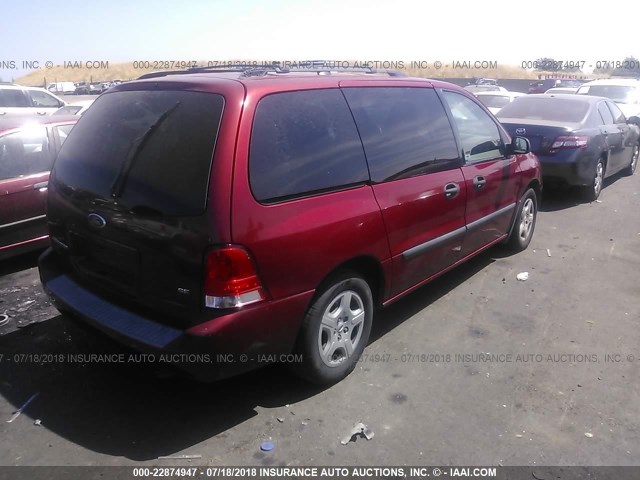 2FMZA51674BA42282 - 2004 FORD FREESTAR SE RED photo 4