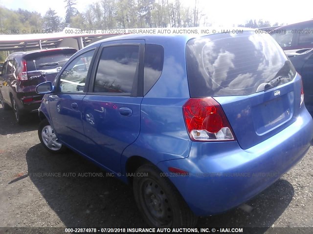KL1TD66607B753906 - 2007 CHEVROLET AVEO LS BLUE photo 3
