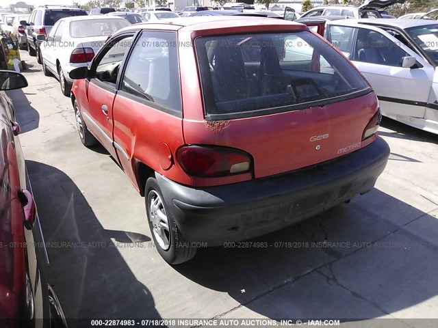 2C1MR2266S6712279 - 1995 GEO METRO LSI RED photo 3