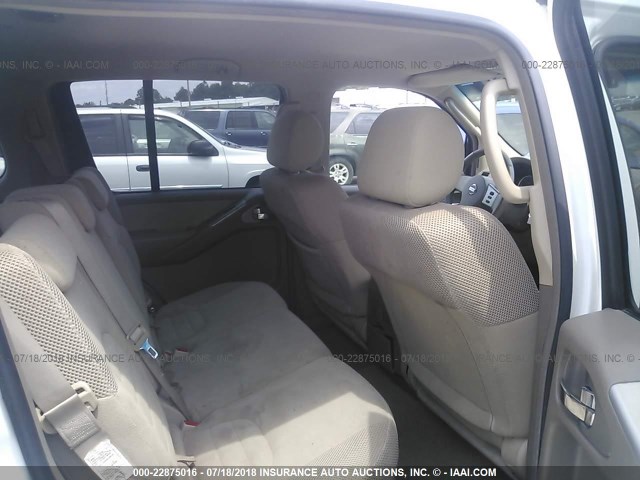 5N1AR18U88C614579 - 2008 NISSAN PATHFINDER S/LE/SE WHITE photo 8