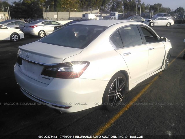 1HGCR2F57HA148011 - 2017 HONDA ACCORD SPORT WHITE photo 4