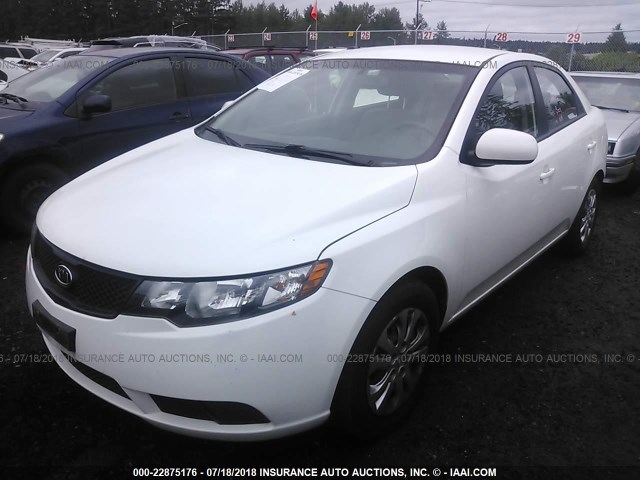 KNAFT4A25A5078719 - 2010 KIA FORTE LX WHITE photo 2